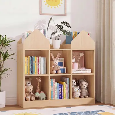 Yeni Ahşap Oyuncak Rafı Anaokulu Oyuncak Saklama Rafı Çok Katmanlı Montessori Kitaplık Çocuk Oyuncak Saklama Ünitesi - 13