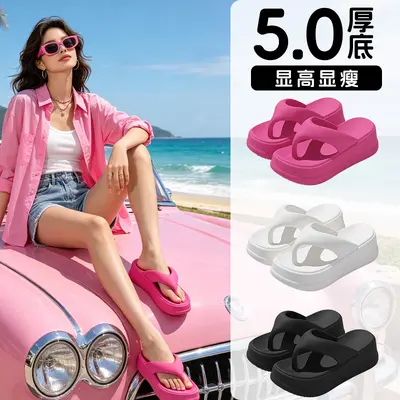 Thick-Sole Women's Flip-Flops, Non-Slip Soft Sole, Beach Sandals