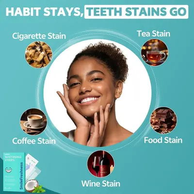 Coconut flavor teeth whitening strips with gum care