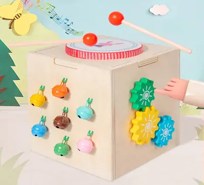 Multifunktionale Montessori-Holzintelligenzbox mit Perlenlabyrinth - 10