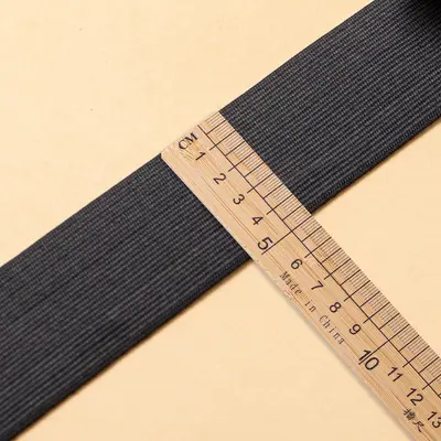 Black Flat Elastic Rubber Band 10 cm Wide, 5 cm Thick - 7