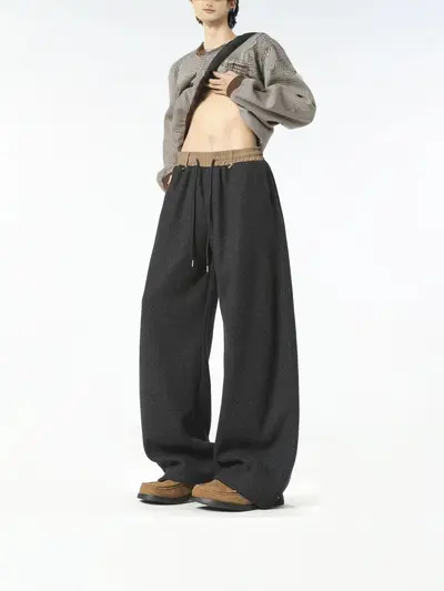 Men's Autumn Winter Casual Sweatpants, Sand-Washed, Wide-Leg