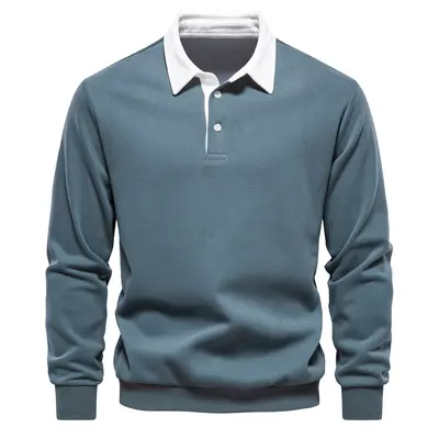 2024 neue Herbst-Poloshirt mit langen Ärmeln Trend europäische Größe Export Herren-Sweatshirt hochwertig Freizeit vielseitig Herren