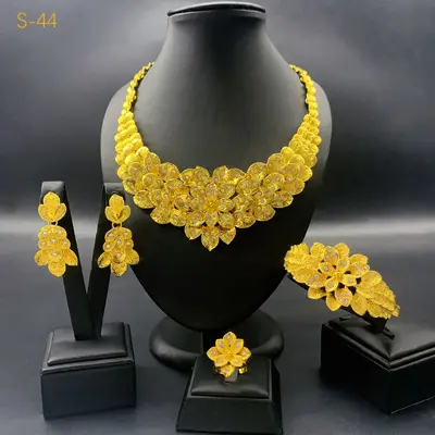 Dubai Brautschmuckset, 24K vergoldet, vierteilig - 13
