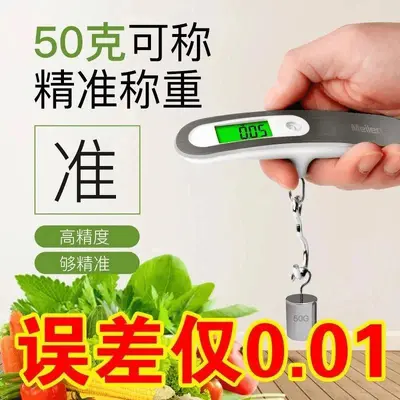 Electronic Portable Handheld High-Precision Household Scale Spring Luggage Express Delivery Kitchen Scale Accurate Battery-Powered