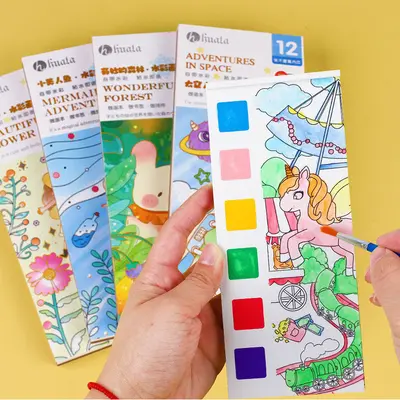 儿童画画本涂色绘本 幼儿园宝宝涂鸦填色书 娱乐填色启蒙绘画套装