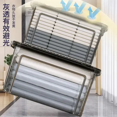 厂家直销收纳盒透明塑料收纳箱带盖家用玩具衣服衣物收纳储物箱 - 4