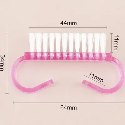 Colorful Manicure Plastic Brush Set with Calf Horn and Dust Brush - 4
