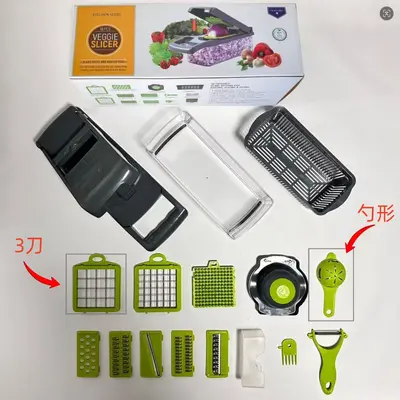 跨境外贸多功能切菜器切丁土豆丝厨房擦丝器切丝器刨丝器家用切片 - 12