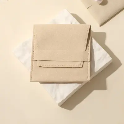 Ultra-suede Flocked Jewelry Bag Portable Travel Jewelry Pouch Premium Velvet Jewelry Storage Bag - 9