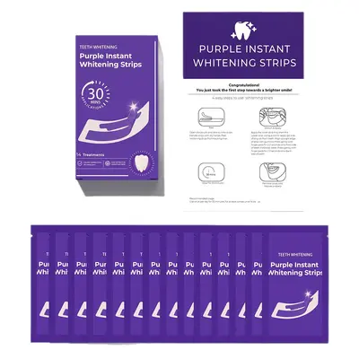 嗨SmileV34紫色美白牙贴去黄牙齿亮白贴片TeethWhitening Strips