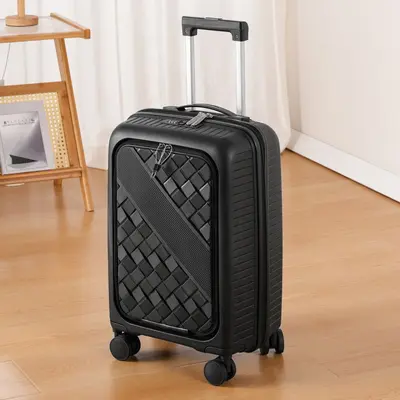 Impact-Resistant Trolley Suitcase with Zipper and Combination Lock - 9