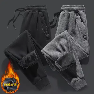 Men's pure cotton trousers spring and autumn tracksuit bottoms fashion loose straight men's sports pants cargo comfortable jogger pants