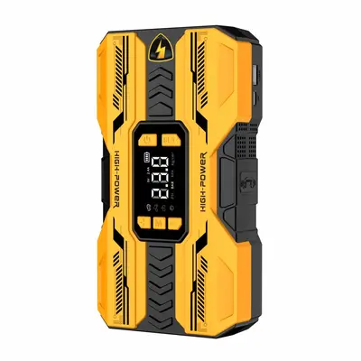 Трансграничное автомобильное аварийное пусковое устройство Power Bank 12V 3-в-1 портативный автомобильный стартер с пусковыми проводами, воздушным компрессором и подсветкой