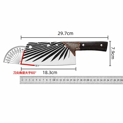 Dövme mutfak bıçağı seti, paslanmaz çelik - 7