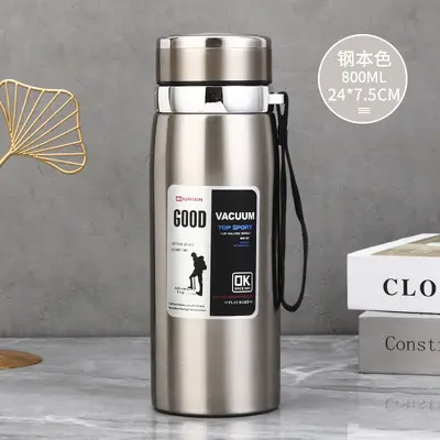 Stainless Steel Insulated Bottle, Large Capacity, Portable for Car and Outdoor - 8