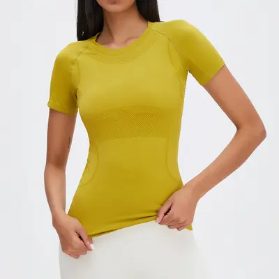 Seamless Breathable Short Sleeve Yoga T-Shirt - 7