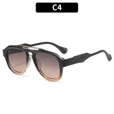 Double-Bridge Aviator Sunglasses, Unisex, UV Protection - 9