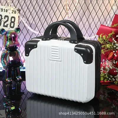 14-inch Retro Carry-On Case, Portable Makeup Case, Mini Suitcase - 11