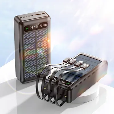 Grenzüberschreitender Bestseller Solar-Powerbank 20000 ultragroße Kapazität mit integriertem Kabel tragbar Großhandel mobile Stromquelle - 7