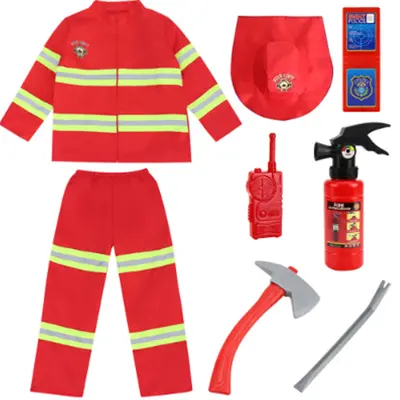 Children's Firefighter Costume, Role-Play Fire Brigade Training Set - 3