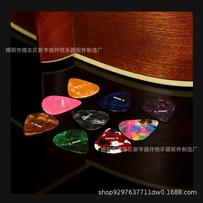 Seluloid gitar mızrabı, renkli, 0,46-1,5 mm ABS, elektro gitar için