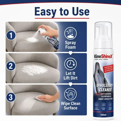 KineShineX Upholstery Foam Cleaner for Sofa and Car Interior Fabric