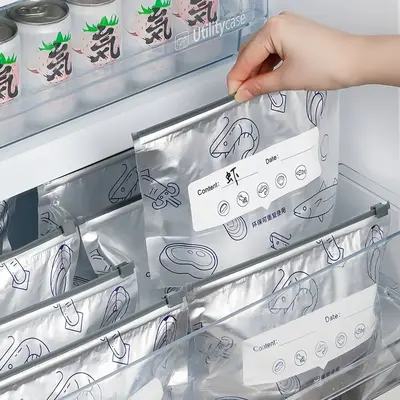 Alufolie-Frischhaltebeutel, verschließbar, lebensmittelecht, für Kühlschrank und Gefrierfa