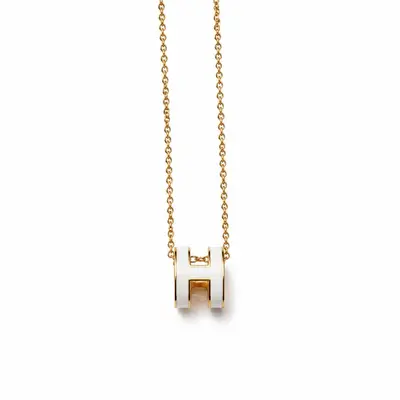 Cross-Border New H-Type Lightweight Luxury Enamel Necklace High-End Versatile Stainless Steel Colorful Letter Necklace Collarbone Chain for Women - 7