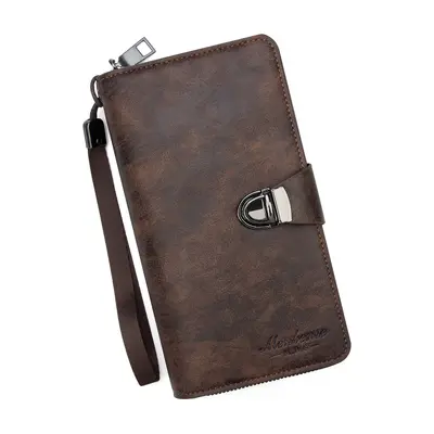 Men's Long Wallet with Clasp Clutch, Large Capacity, Multi-Card Slots - 6
