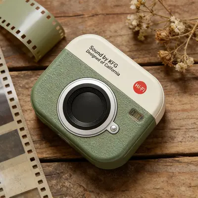 Retro-Bestseller Q86 TWS Noise-Cancelling Bluetooth-Kopfhörer mit ultra-langer Akkulaufzeit, In-Ear-Design mit kurzem Stiel, tragbar, kameradesign