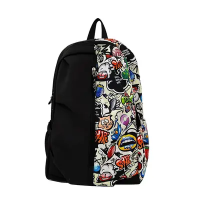 Boys' Graffiti Backpack, American Style Junior High Schoolbag - 5