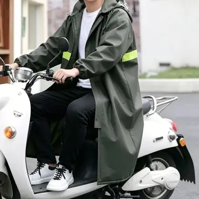 Regenmantel für Elektrofahrzeuge neu vergrößert verdickt mit Ärmeln Motorrad Regenmantel Fahren einteilig Vollkörper-Regenschutz vor Starkregen Regenponcho