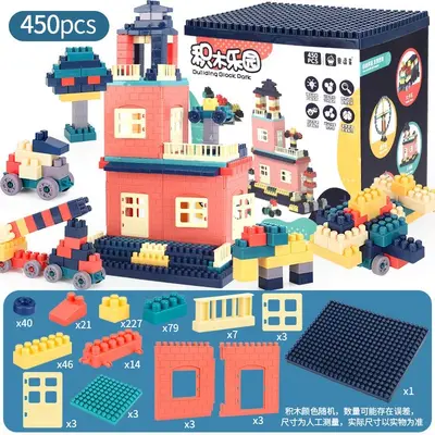 Creative Children's Building Block Set with Storage Box and Baseplate - 11
