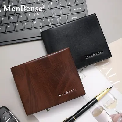 Minimalist High-End Horizontal Business Men's Short Wallet Leather Clutch Foreign Trade Tri-Fold Men's Hidden-Seam Hinged Wallet Wholesale
