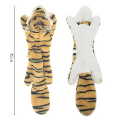 Plush Dog Chew Toy with Squeaker, Educational, Animal-Shaped with Leather Covering