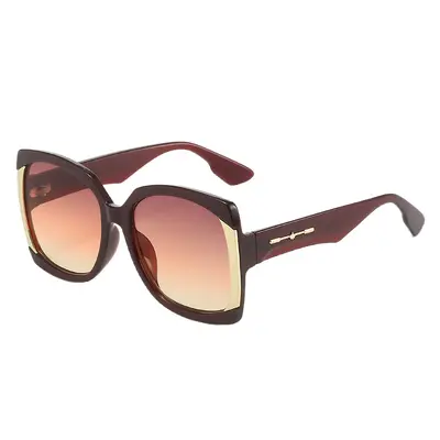Large-Frame Sunglasses, Contrast Colour, Women's - 6