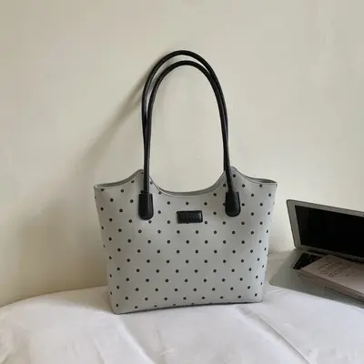 Niche Single Shoulder Bag for Women, Large Polka Dot Tote Bag - 11