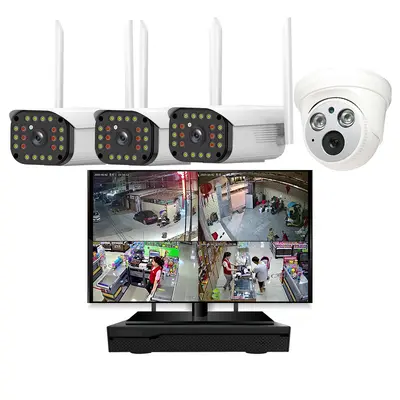 Kablosuz 360 derece dönebilen kamera HD monitör tam set ekipman seti ev dış mekan mağaza ticari uzaktan kumanda