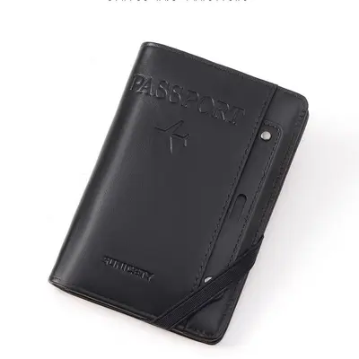 Passport Wallet Combination Bifold Large Capacity Multi-Card Holder Ticket Passport Coin Card Storage Portable Travel