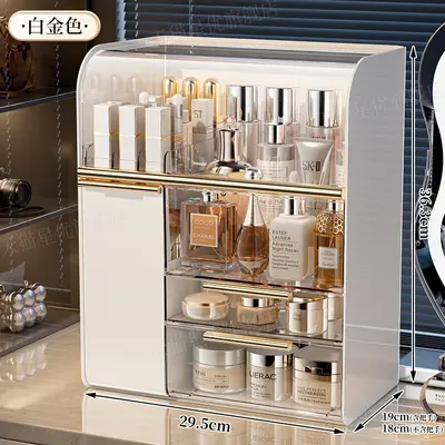 Cosmetics storage organizer box with dustproof design - 8