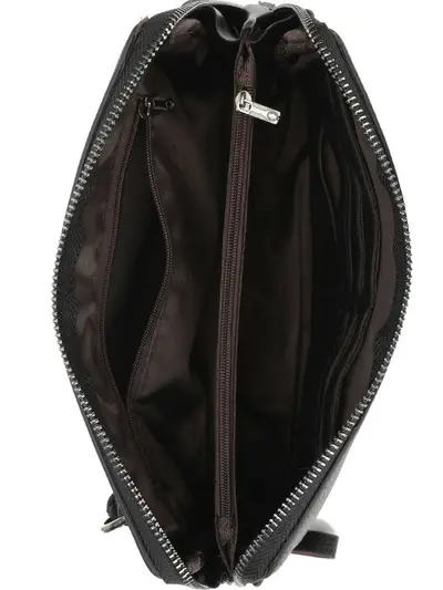 Men's Clutch Bag with Combination Lock, Litchi Grain Soft Leather - 6