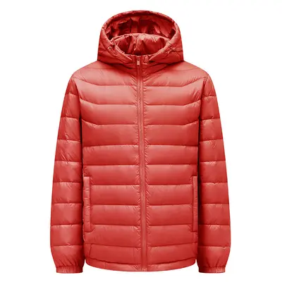 Men's Lightweight Down Jacket with Detachable Hood - 8