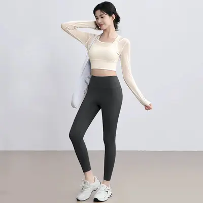 瑜伽服套装女2026新款秋冬绝美高级感普拉提长袖运动训练健身上衣 - 12