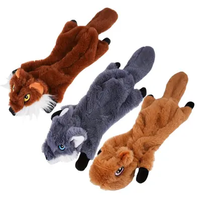 Leather Shell Plush Dog Toy, Squeaky, Durable Chew Toy - 13