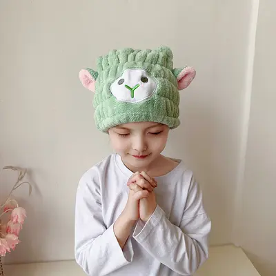 Douyin popular children hair drying cap unicorn rabbit wholesale coral velvet absorbent cartoon cute shower cap for women and adults - 13