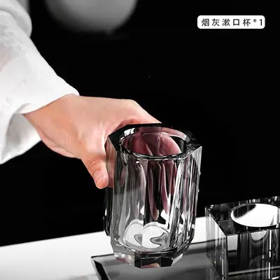 Diamond Design Toothbrush Holder Bathroom Storage Set - 9