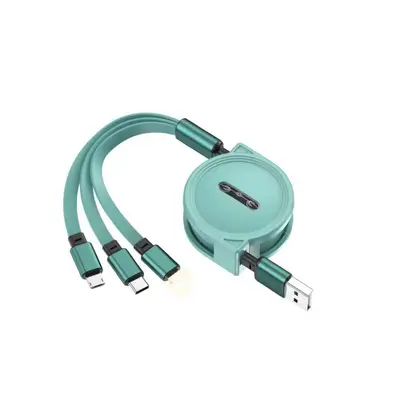 Macaron One-Three Retractable Data Cable 3A Fast Charging Three-in-One Multi-Head Charging Cable Custom Printed Logo Gift - 8