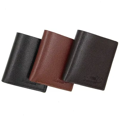 2018 New Men's Wallet Vertical Style Fashionable Soft PU Leather Short Wallet Large Quantity Factory Supply