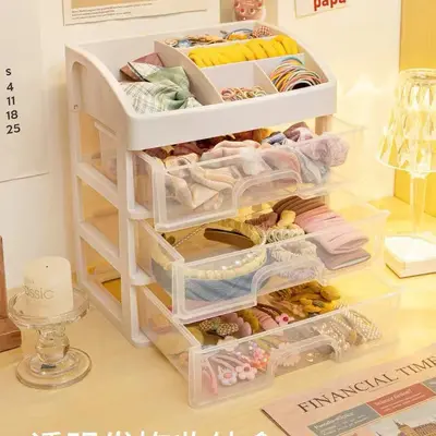 Desktop storage box with drawers for office and cosmetics - 5